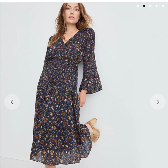 NEW Veronica Beard Shireen Pleated Floral Midi-Dress - Picture 4 of 17